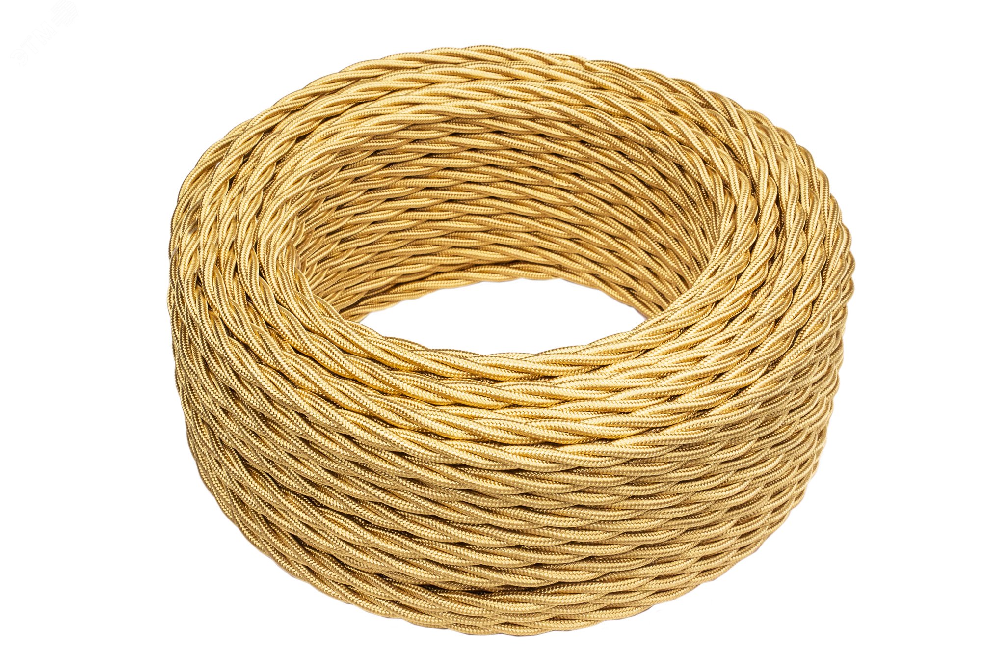 Изображение товара Ретро провод 3х2.5 золото 50м для электрических установок