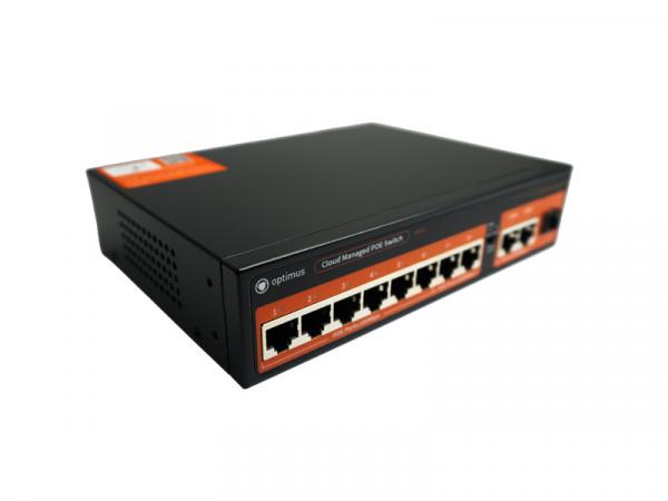Коммутатор управляемый L2 с обл. упр. 6х100Мбит/с (RJ45 с PoE+) 2х1Гбит/с (RJ45 с PoE+) 2х1Гбит/с (RJ45) Uplink 1х1Гбит/с SFP Uplink 120Вт
