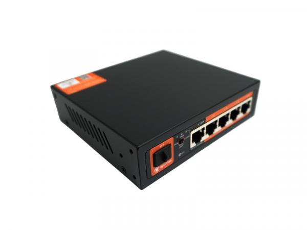 Коммутатор управляемый L2 с обл. упр. 4х1Гбит/с (RJ45 с PoE+) 1х1Гбит/с (RJ45) Uplink 1х1Гбит/с SFP Uplink 52Вт