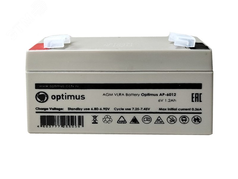 Аккумуляторная батарея 6В 1.2Ач AP-6012 Optimus CCTV