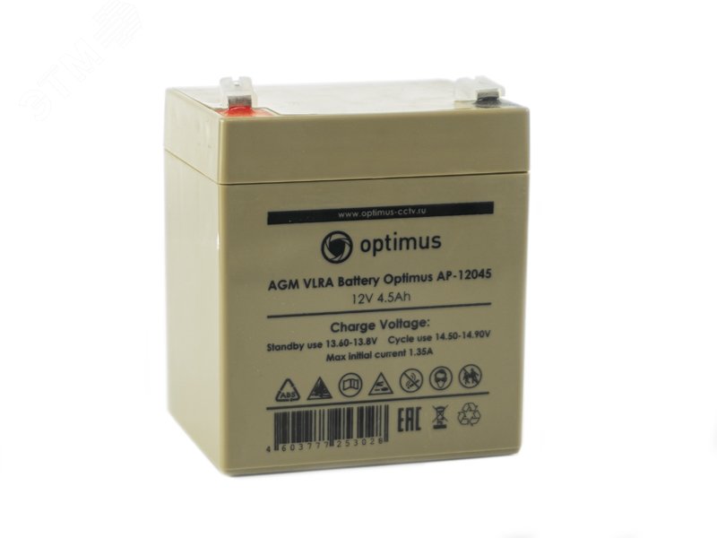 Аккумуляторная батарея Optimus AP-12045 4,5ач 12в В0000012047 Optimus CCTV