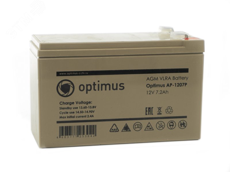 Аккумуляторная батарея Optimus AP-1207P 7,2ач 12в В0000012049 Optimus CCTV