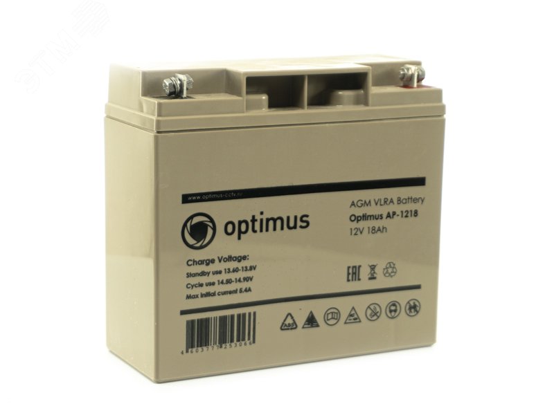 Аккумуляторная батарея Optimus AP-1218 18ач 12в В0000012051 Optimus CCTV