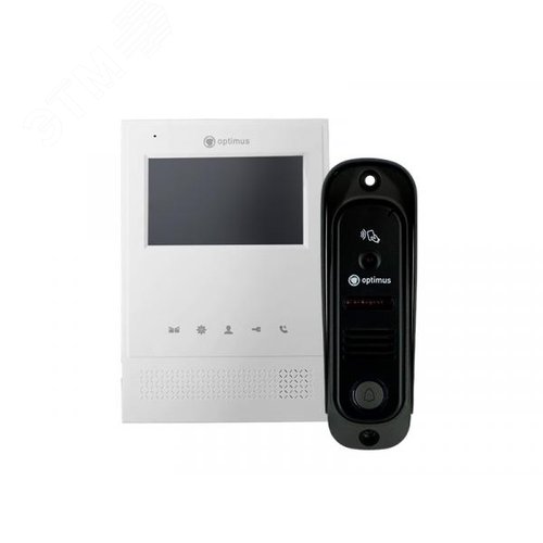 Изображение товара Комплект видеодомофона CVBS 4.3'' TFT LCD цветной 480х272 встроенный СКУД на 50 карт/брелков (шт)