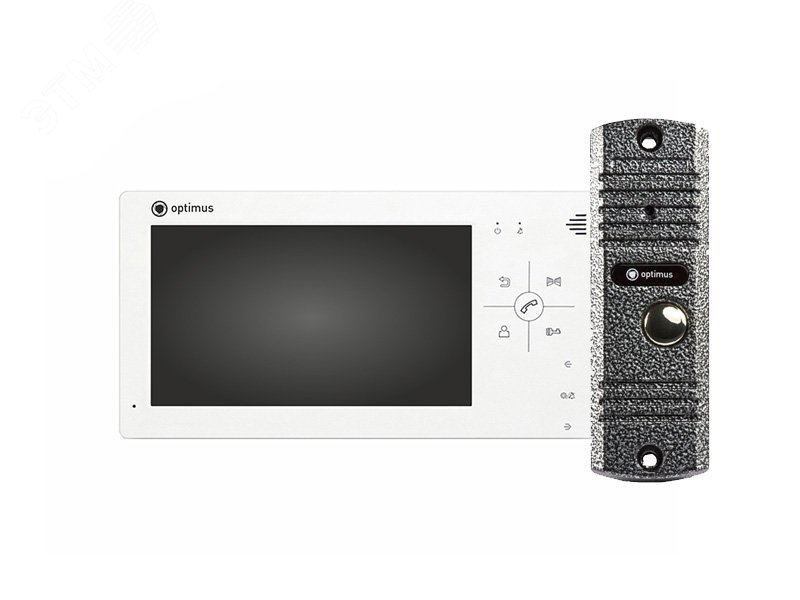 Комплект видеодомофона Optimus VM-7.0 (w)+ DS-700L (сереб.) VM-7.0+DS-700L_s Optimus CCTV