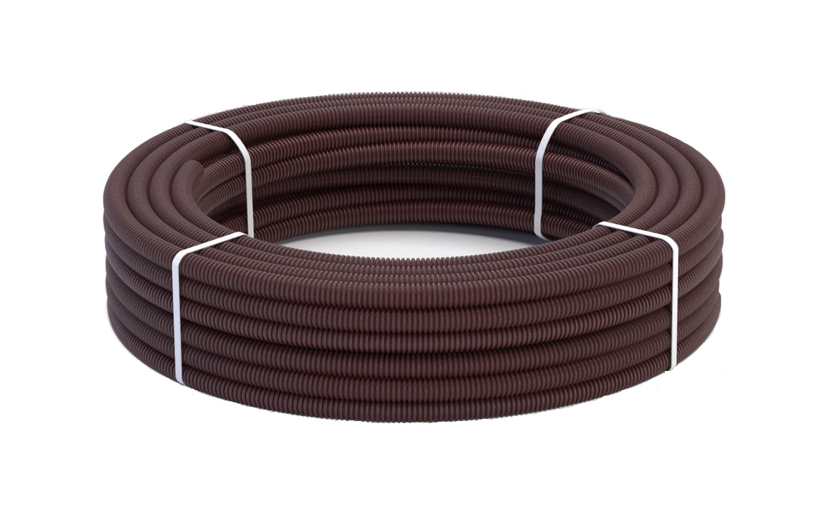 Труба гофрированная из нерж. стали SS304 PT 15А, коричневая, 5м