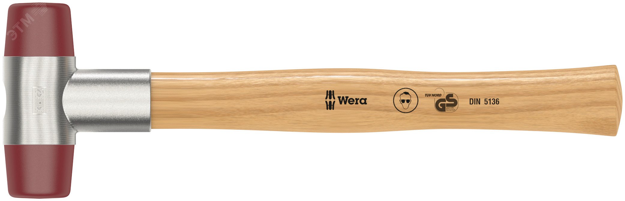 Изображение товара Киянка со сменными бойками из полиуретана Wera диаметр головы 33 мм длина 280 мм
