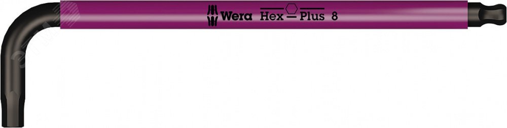 Ключ Г-образный 950 SPKL Multicolour с шаром 8 x 195 мм WE-022614 Wera