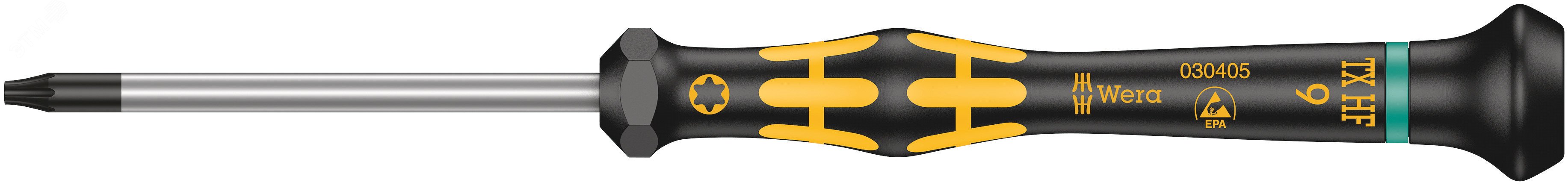 Изображение товара Отвёртка антистатическая TORX HF ESD Kraftform Micro TX9 157 мм Wera