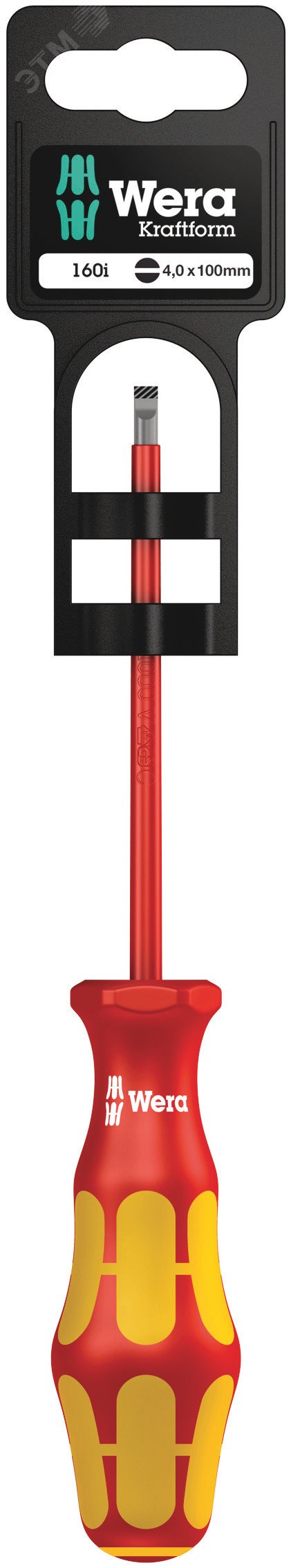 Изображение товара Диэлектрическая шлицевая отвертка Wera SL VDE 100 мм с держателем и цветовой кодировкой