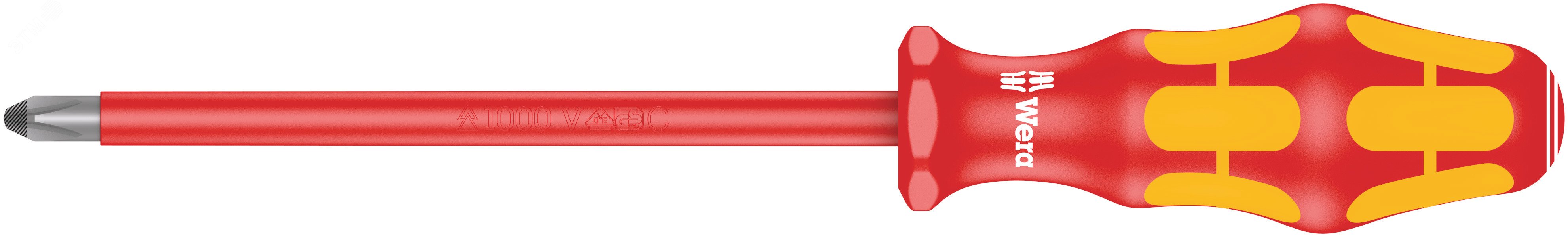 Изображение товара Отвертка крестовая диэлектрическая PH 3X150 мм Wera 162 i VDE