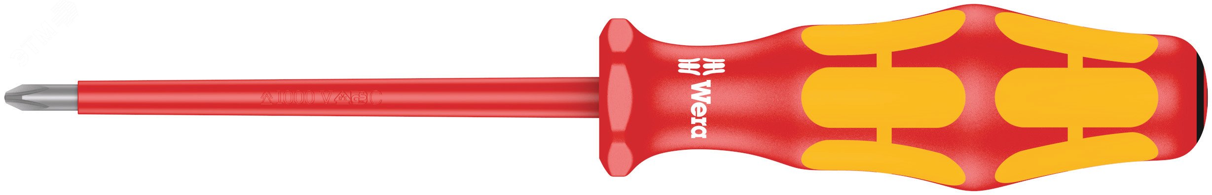 Изображение товара Диэлектрическая крестовая отвертка Wera PZ 0X80 мм профессиональный инструмент