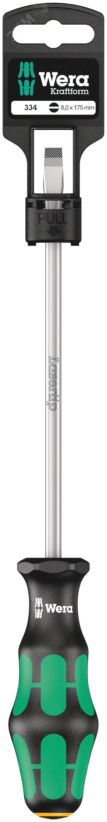 Изображение товара Отвертка шлицевая 334 SL SB 1.2X8X175 мм с держателем-еврослот Wera