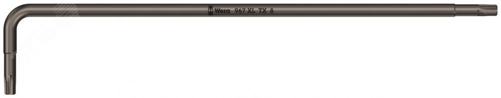 Ключ Г-образный 967 XL HF TORX с функцией фиксации крепежа удлиненный TX 8 x 90 мм WE-024451 Wera