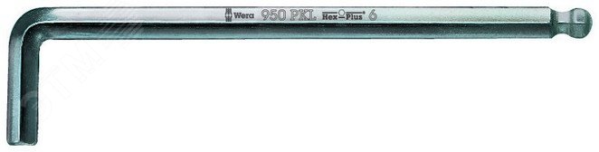 Ключ Г-образный 950 PKL хромированный с шаром 5 x 160 мм WE-022060 Wera