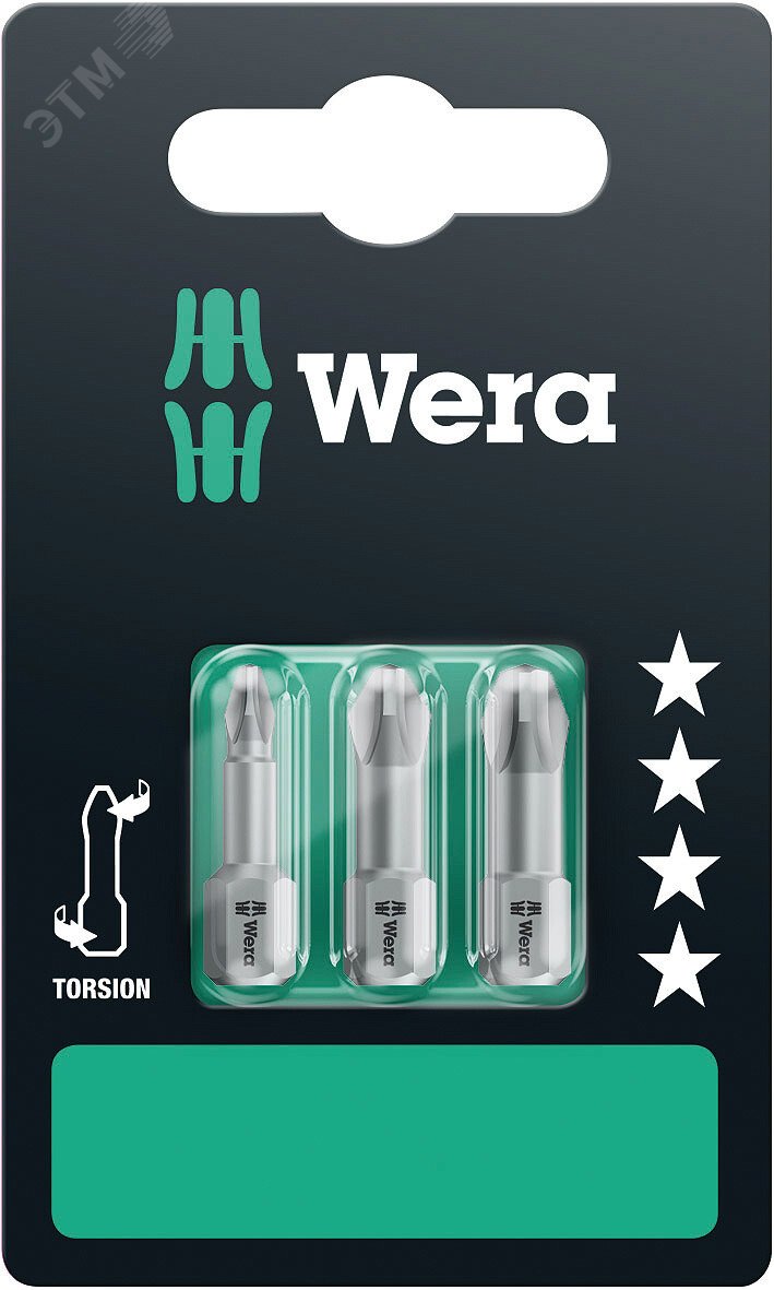 Изображение товара Бита торсионная Wera 851/1 TZ PH SB 3 шт PH 1x25 PH 2x25 PH 3x25