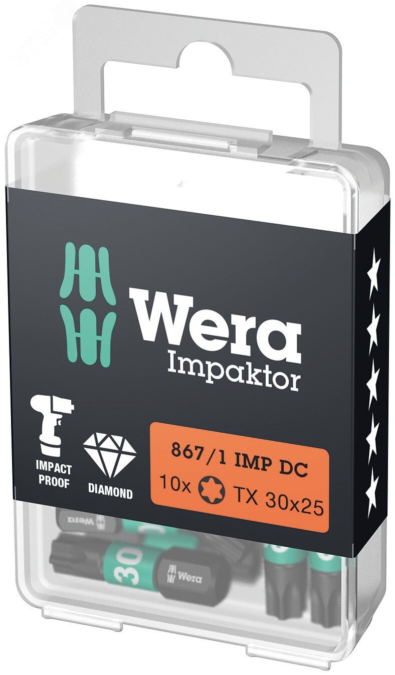 Изображение товара Бита ударная Wera 867/1 IMP DC Impaktor T30 1/4'' 25 мм