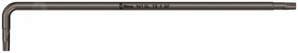 Ключ Г-образный 967 XL HF TORX с функцией фиксации крепежа удлиненный TX 9 x 101 мм WE-024452 Wera