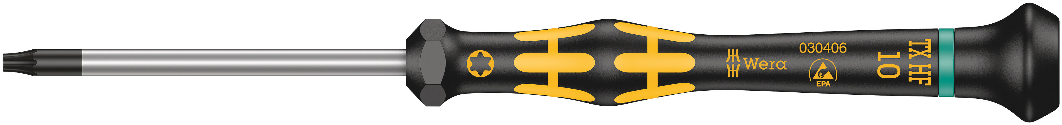 Отвёртка антистатическая для прецизионных работ 1567 TORX HF ESD Kraftform Micro с функцией фиксации крепежа TX 10X60 мм