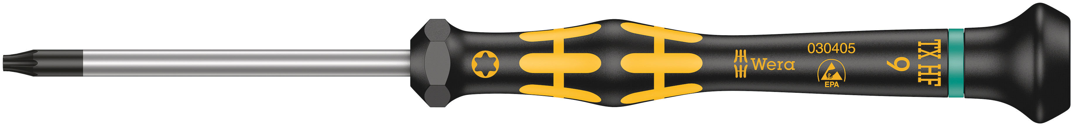 Отвёртка антистатическая для прецизионных работ 1567 TORX HF ESD Kraftform Micro с функцией фиксации крепежа TX 9X60 мм