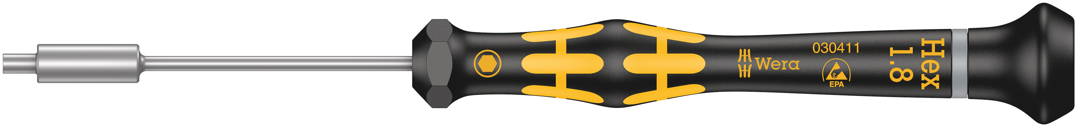 Отвёртка торцевая антистатическая для прецизионных работ 1569 ESD Kraftform Micro 1.8X60 мм