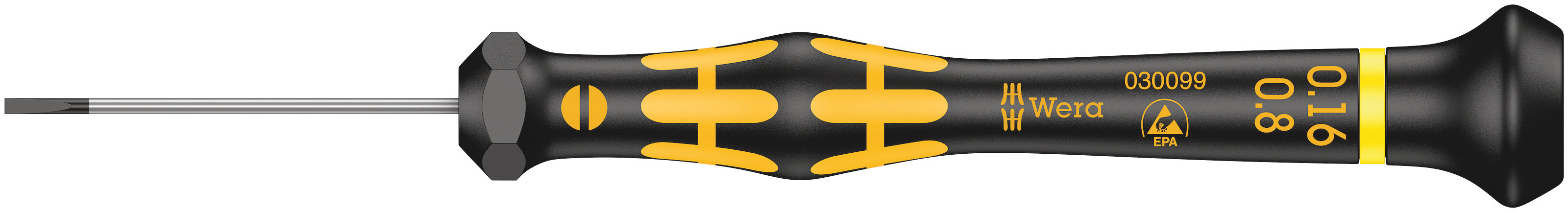 Отвёртка шлицевая антистатическая для прецизионных работ 1578 A SL ESD Kraftform Micro 0.16X0.8X40 мм