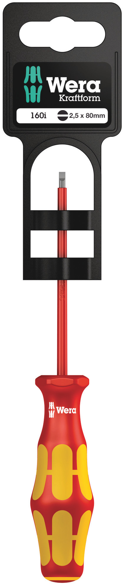 Отвертка диэлектрическая шлицевая 160 i SL VDE SB 0.4X2.5X80 мм с держателем-еврослот