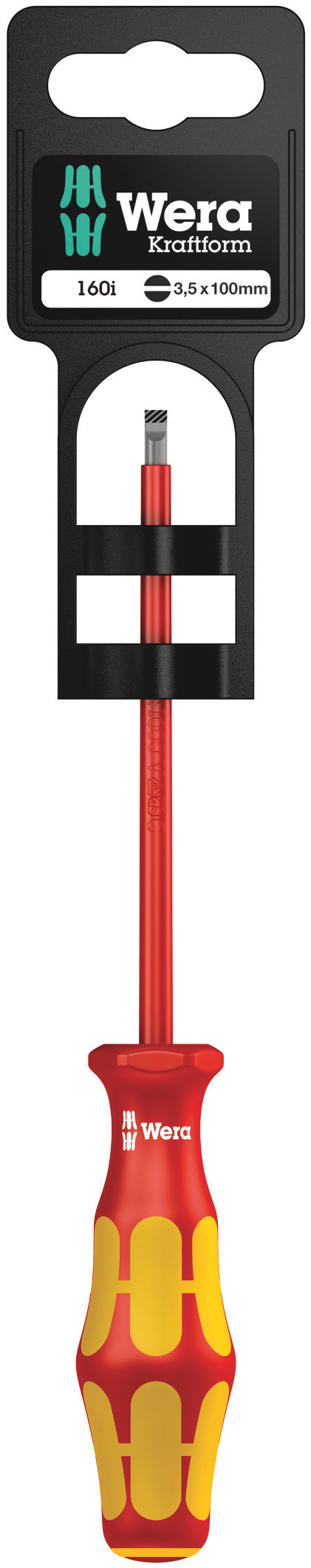 Отвертка диэлектрическая шлицевая 160 i SL VDE SB 0.6X3.5X100 мм с держателем-еврослот