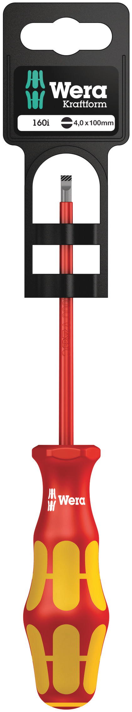 Отвертка диэлектрическая шлицевая 160 i SL VDE SB 0.8X4X100 мм с держателем-еврослот
