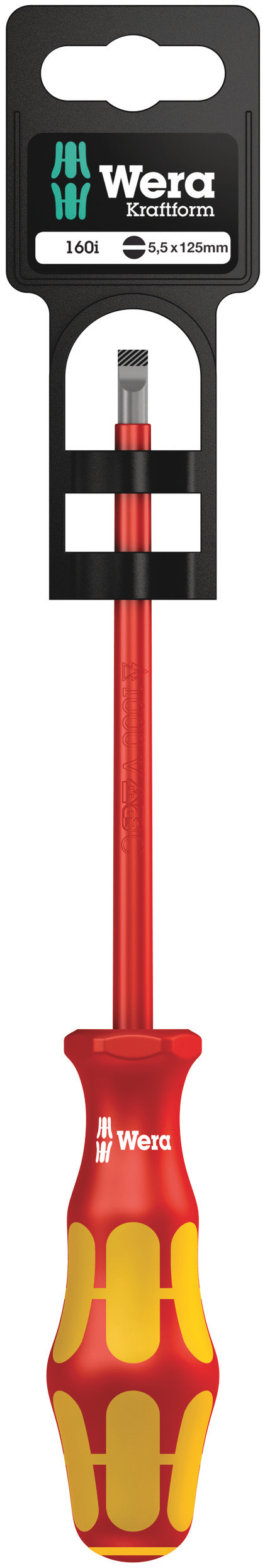 Отвертка диэлектрическая шлицевая 160 i SL VDE SB 1X5.5X125 мм с держателем-еврослот