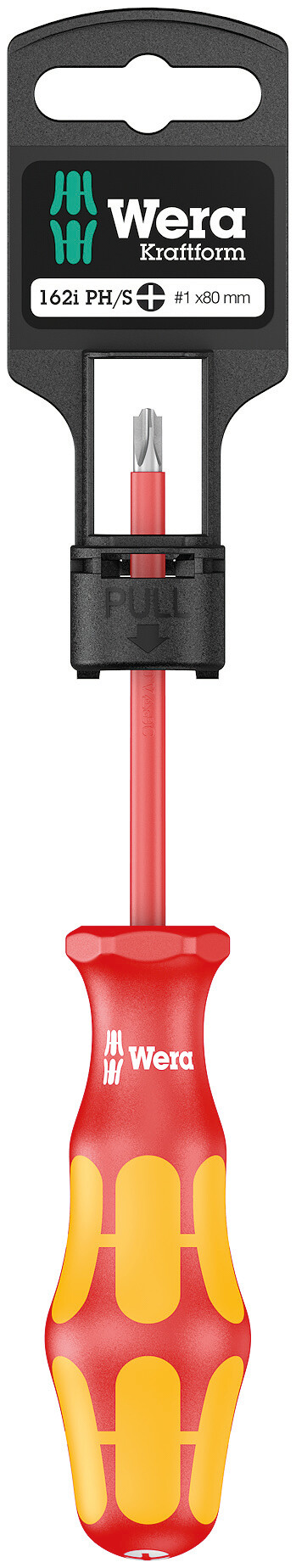 Отвёртка диэлектрическая крестовая 162 i PH/S PlusMinus VDE SB c комбинированным профилем PH/шлиц # 1X80 мм