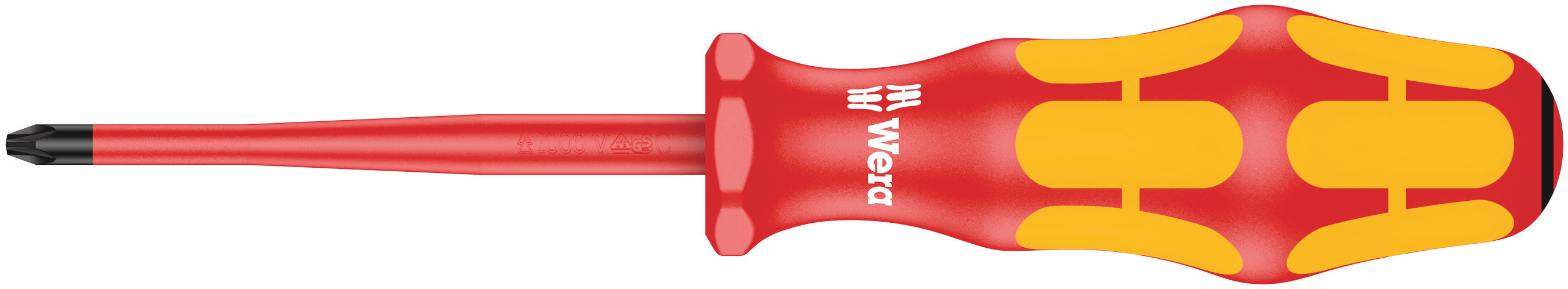 Отвертка диэлектрическая крестовая 165 iS PZ VDE с зауженным рабочим концом PZ 1X80 мм