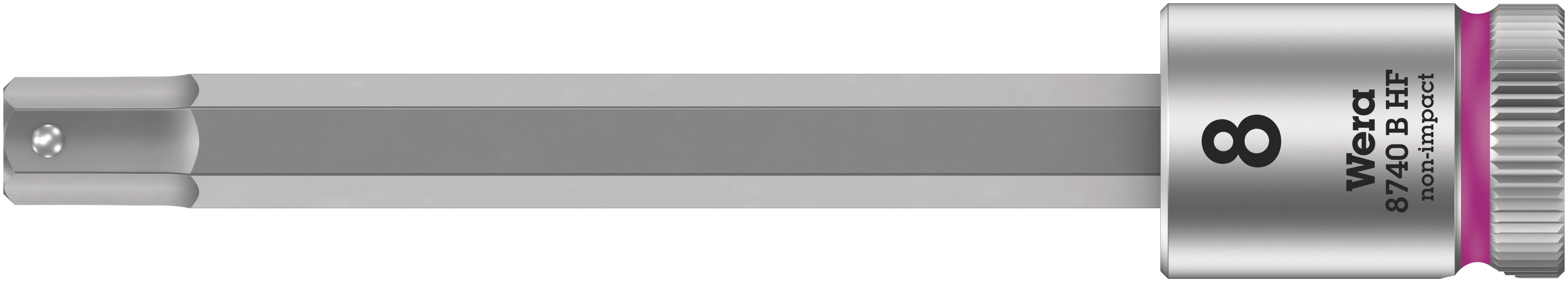 Головка торцевая 8740 B Hex-Plus HF Zyklop со вставкой под внутренний шестигранник DR 3/8 с функцией фиксации крепежа 8X100 мм