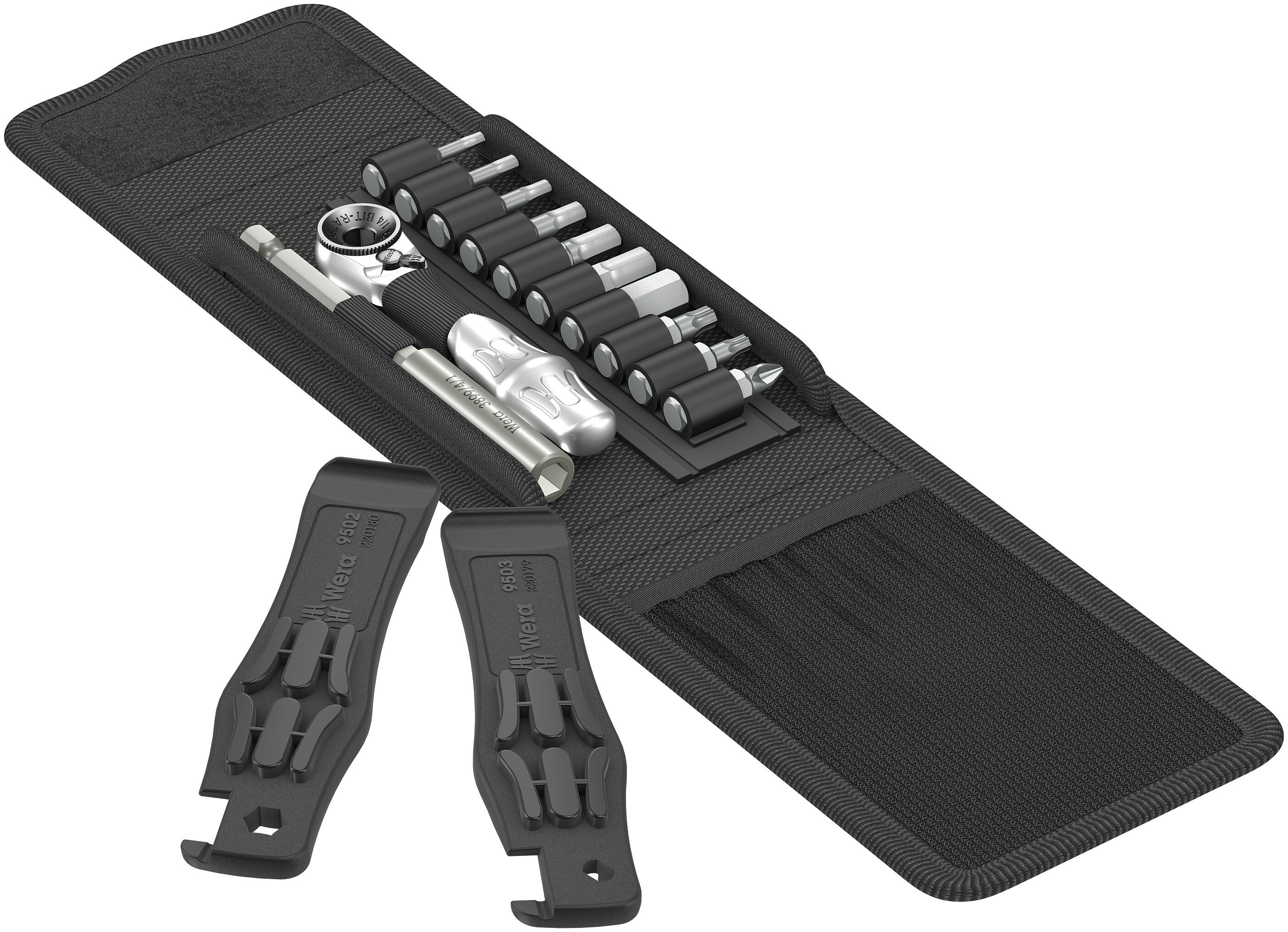 Набор Bicycle Set 1 бит с трещоткой 8001 A Zyklop Mini 12 предметов комплектация: 1x 8001 A Bit Ratchet 1/4X87 мм 1x 899/4/1 Универсальный держатель 1/4X100 мм 1x 851/1 Z Насадки PH 2X25 мм 2x 867/1 TORX Насадки: TX 10x25 TX 25x25 7x 840/1 Z Насадки: 2.0x