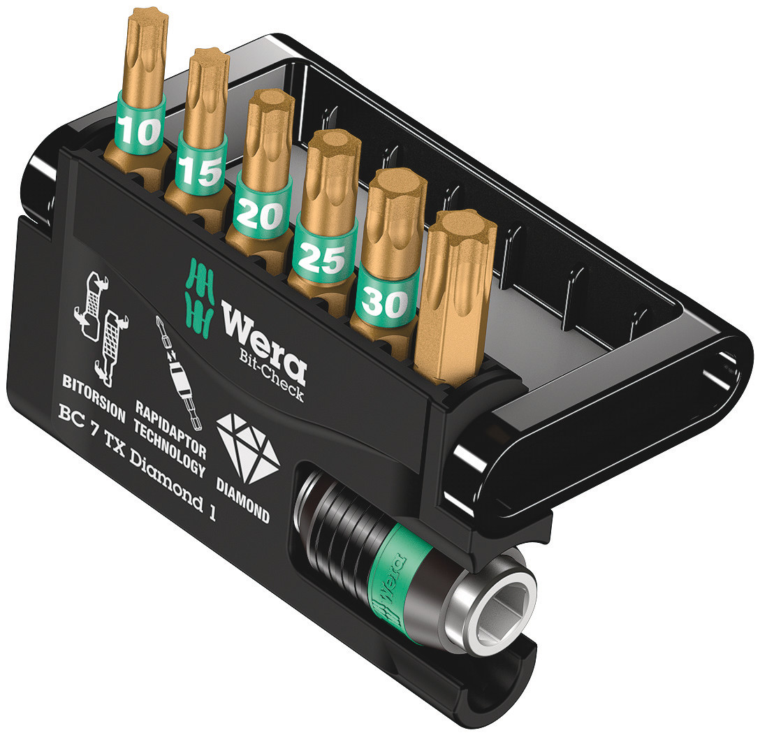 Набор бит с битодержателем Bit-Check 7 TX Diamond 1 алмазное покрытие 7 предметов