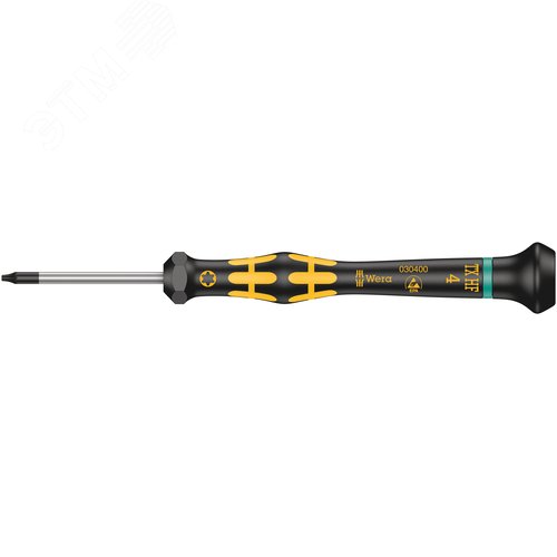 Изображение товара Отвёртка антистатическая для прецизионных работ 1567 TORX HF ESD Kraftform Micro с функцией фиксации крепежа TX 4X40 мм (шт)