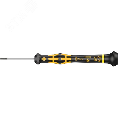 Отвёртка шлицевая антистатическая для прецизионных работ 1578 A SL ESD Kraftform Micro 0.16X0.8X40 мм - фото 1