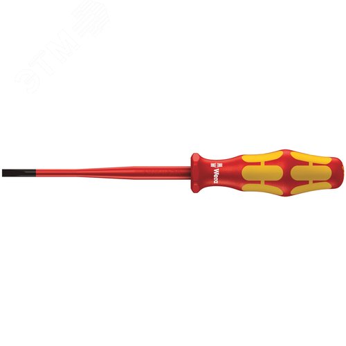 Отвертка диэлектрическая шлицевая 160 iSS SL VDE с зауженным рабочим концом и уменьшенным диаметром рукоятки 0.8X4X100 мм - фото 1