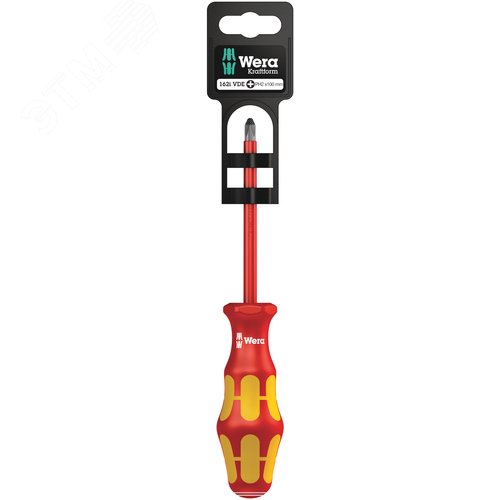 Отвертка диэлектрическая крестовая 162 i PH VDE SB PH 2X100 мм с держателем-еврослот - фото 1