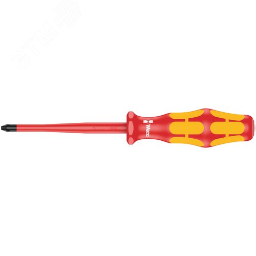 Отвёртка диэлектрическая крестовая 162 iSS PH VDE с зауженным рабочим концом и уменьшенным диаметром рукоятки PH 1X80 мм - фото 1