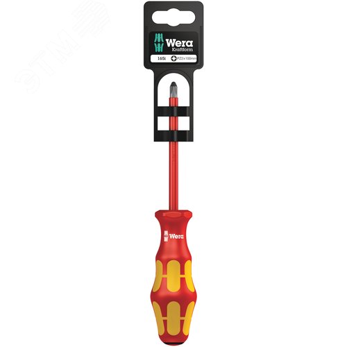 Отвертка диэлектрическая крестовая 165 i PZ VDE SB PZ 2X100 мм с держателем-еврослот - фото 1
