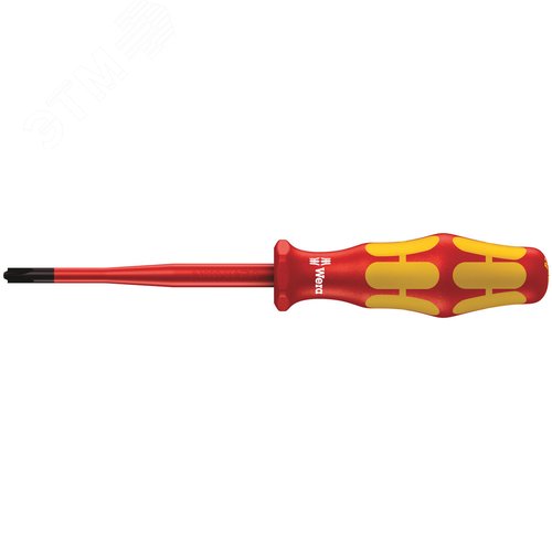 Изображение товара Отвертка диэлектрическая крестовая 165 iSS PZ/S PlusMinus VDE с зауженным рабочим концом и уменьшенным диаметром рукоятки # 1X80 мм (шт)