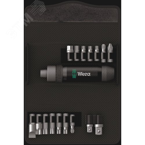 Набор бит с винтовертом ударным (отверткой ударной) 17 предметов. 2090/17 - фото 1