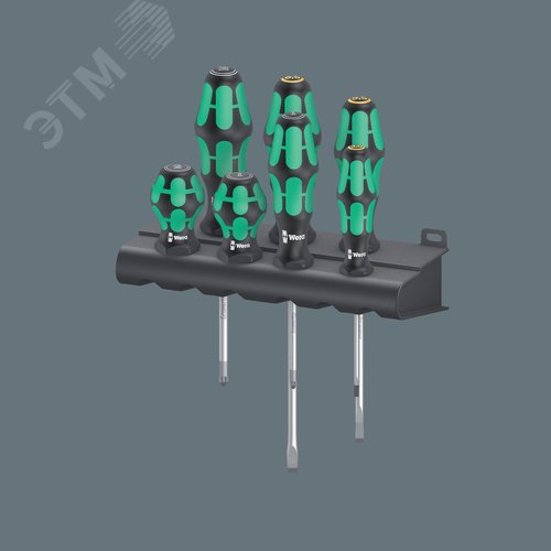 Набор отвёрток 300/7 Mix 2 7 предметов комплектация: 2x 355 PZ Stubby Отвёртка короткая: PZ 1x25 PZ 2x25 2x 355 PZ Отвёртка: PZ 1x80 PZ 2x100 1x 334 Отвёртка шлицевая 1.2X6.5X150 мм 2x 335 Отвёртка шлицевая: 0.5x3.0x80 1.0x5.5x125 1x Подставка для отвёрто - фото 9