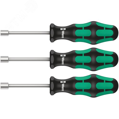 Набор торцевых отвёрток сантехнический 3 предмета комплектация 3x 395 HO Отвёртка торцевая: 10.0x90 13.0x90 7/16x90. 395 HO/3 - фото 1