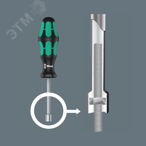 Отвертка торцевая 395 HO 7X90 мм с полым стержнем для шпилек - фото 3