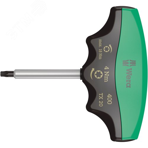 Изображение товара Индикатор крутящего момента с Т-образной рукояткой 300 TX TORX с фиксированным моментом затяжки с защитой от вмешательства в настройки TX 20X4.0 Нм (шт)