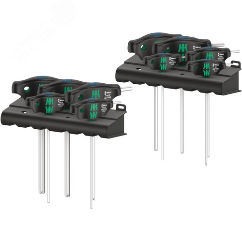 Изображение товара Набор отвёрток с Т-образной рукояткой 454/10 HF Set Imperial 1 Hex-Plus с функцией фиксации крепежа 3/32 - 3/8 10 предметов комплектация: 2x 454 Imperial Шестигранная отвёртка Hex-Plus с поперечной ручкой дюймовая: 3/32x150 7/64x150 8x 454 HF Ше (шт)