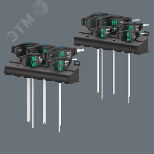 Набор отвёрток с Т-образной рукояткой 454/10 HF Set Imperial 1 Hex-Plus с функцией фиксации крепежа 3/32 - 3/8 10 предметов комплектация: 2x 454 Imperial Шестигранная отвёртка Hex-Plus с поперечной ручкой дюймовая: 3/32x150 7/64x150 8x 454 HF Шестигранная - фото 10