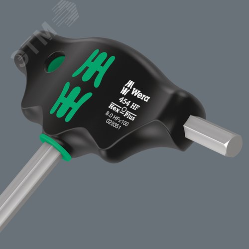 Отвёртка шестигранная 454 Hex-Plus HFс Т-образной рукояткой с функцией фиксации крепежа 7X200 мм с дополнительным коротким рабочим концом - фото 6